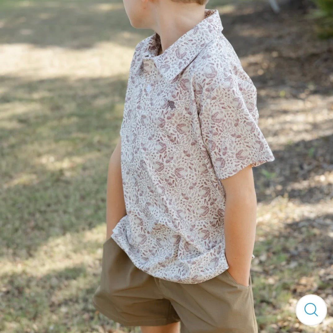 J Bailey Turkey Print Performance Polo