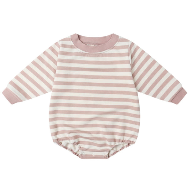 Quincy Mae Pink Stripe Crewneck Bubble