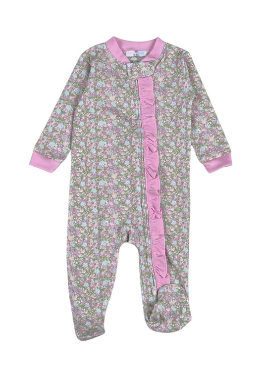 Baby Loren Eve Floral Zip Footie