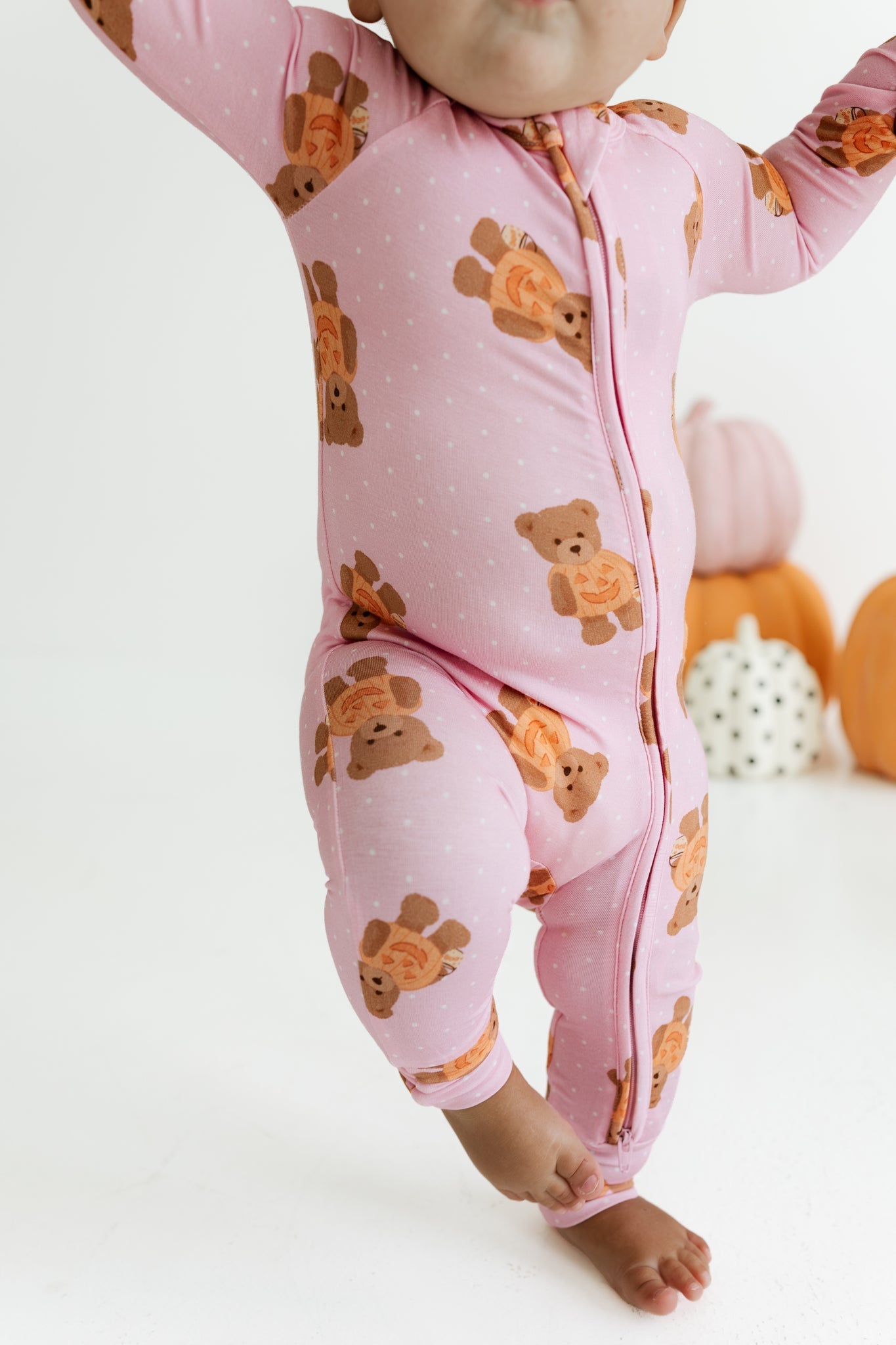IMJ Polka Dot Little Boo Bear Zipper Romper