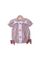Smocked Flamingo Floral Pink Bow Pumpkin Bubble