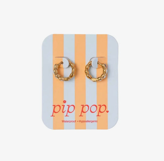 Pip Pop Post Heart Gem Hoops