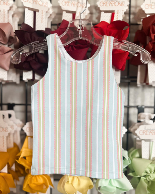 Honesty Blue & Pink Stripe Sport Tank