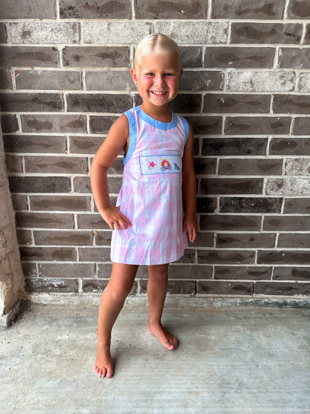 Smocked Flamingo Smocked Princess Carriage Dress