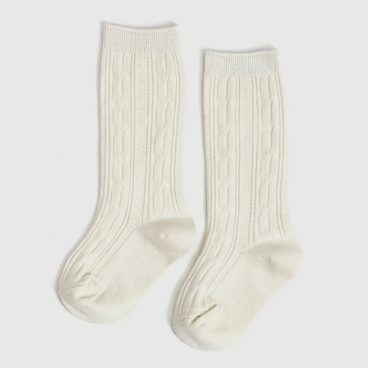 Little Stocking Co. Ivory Cable Knit Knee Highs