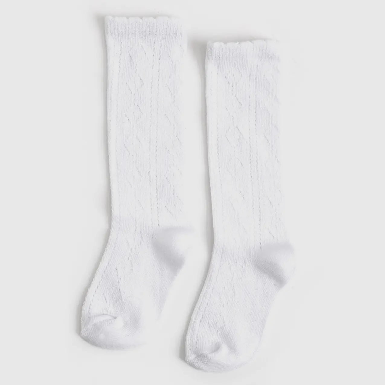 Little Stocking Co. White Scalloped Knee Highs