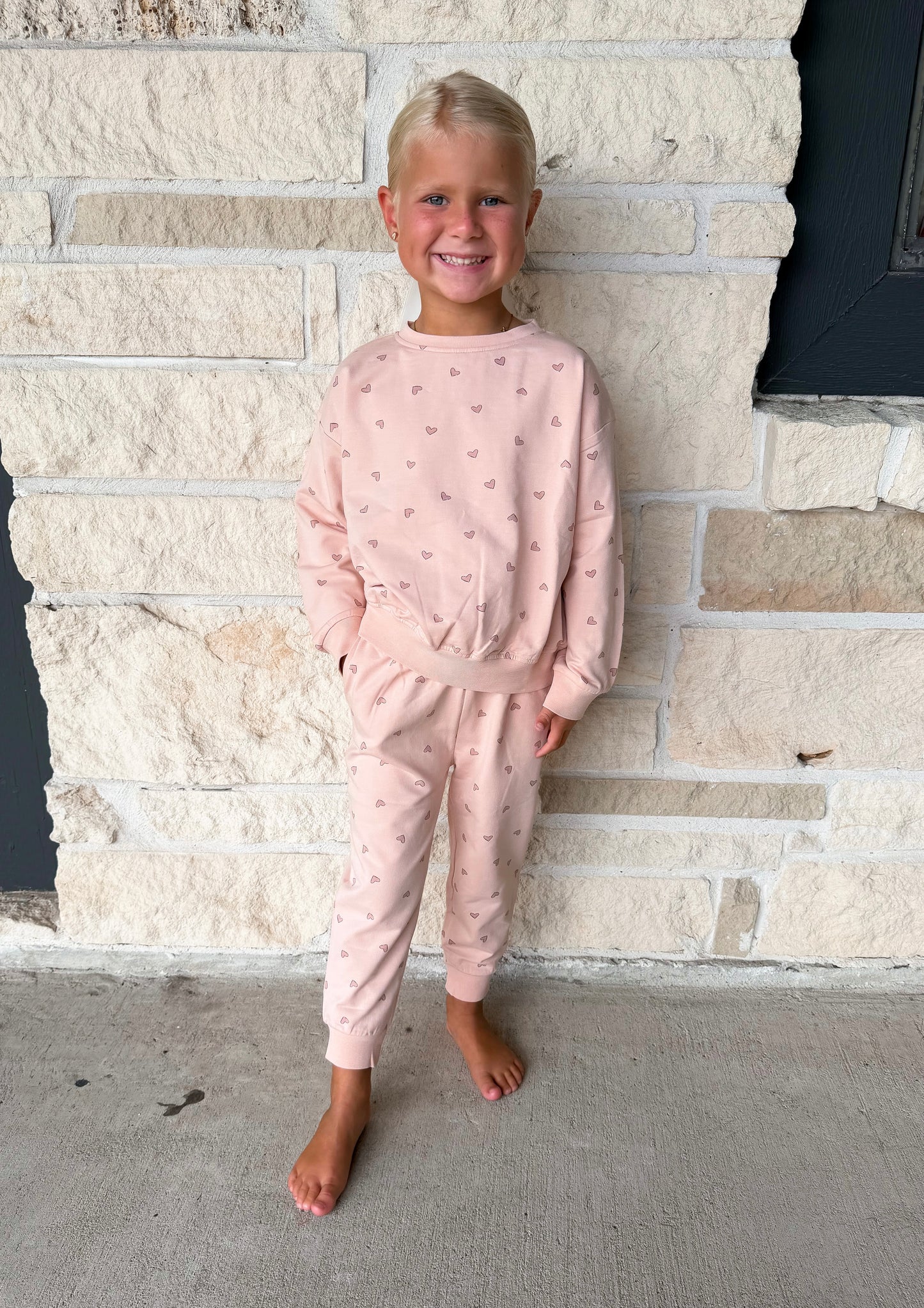 Quincy Mae Heart Sweat Set