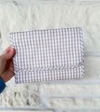 TRVL Design Khaki Gingham Mini Tolitry Hanging Bag