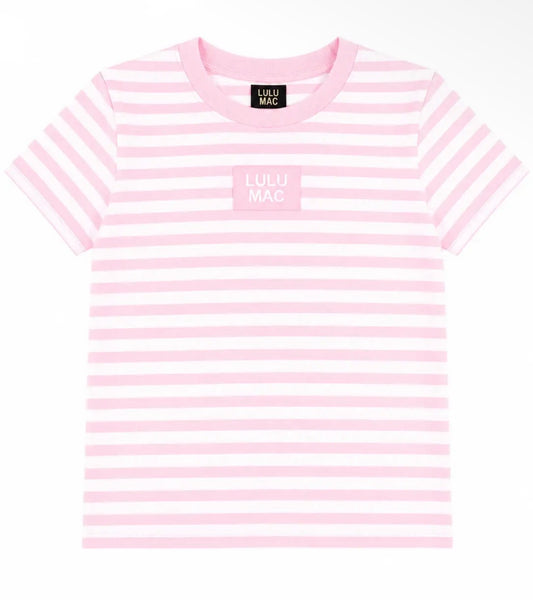 Lulu Mac Light Pink Stripe Baby Doll Tee