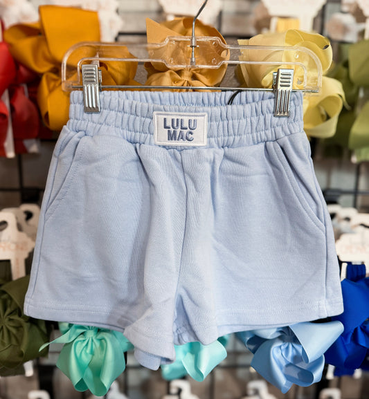 Lulu Mac Baby Blue Terry Cloth Cotton Short