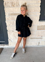 Black Jet Setter Hoodie Skort Dress