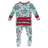 Kickee Pant Mistletoe Ribbons Ruffle Coverall