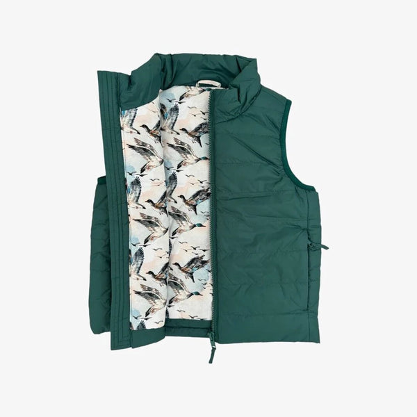 Velvet Fawn Oakley Puffer Vest Mallard Sky