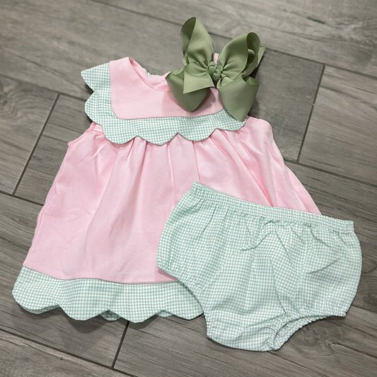 Millie Jay Lila Pink & Green Bloomer Set