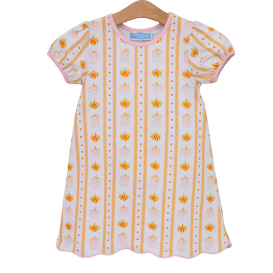 Trotter Street Pumpkin Patch Scalloped Dress