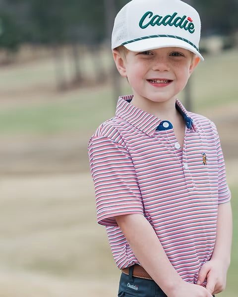Caddie Independence (Red + Blue) Performance Polo
