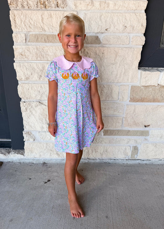 Trotter Street Kids Pumpkin Floral Dress
