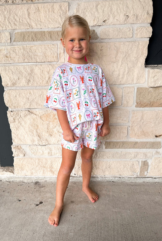Lucky Panda Kids Whimsy Summer Short Set
