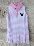 Smocked Flamingo Pink Stripe Mouse Park Tennis Dress