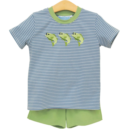 Trotter Street Hooked On Fishing Short Set