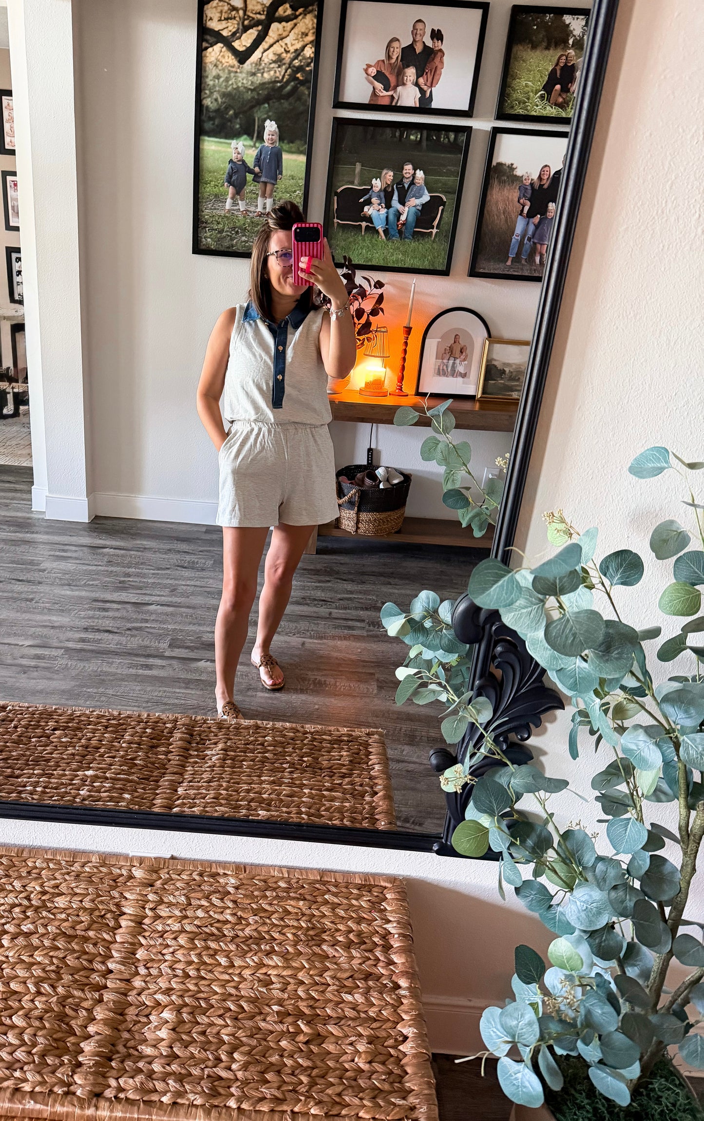 Light Grey Denim Romper