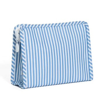 TRVL Chambray Stripe Medium Roadie Zip Pouch
