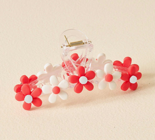 Darling Effect Red Daisy Claw Clip