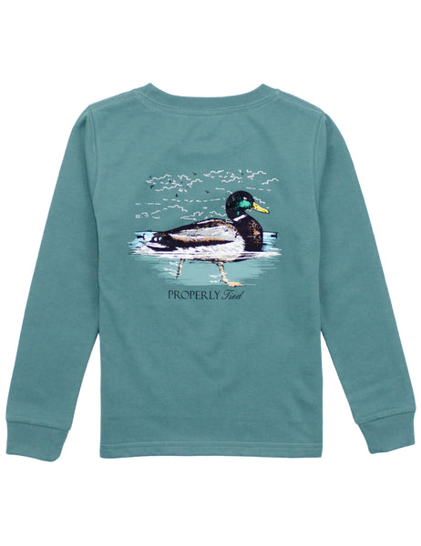 Properly Tied Swimming Mallard LS Tee