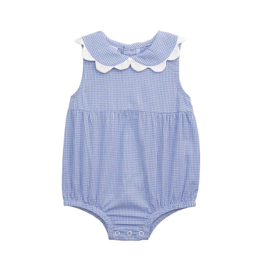 Mud Pie Scallop Blue Gingham Bubble