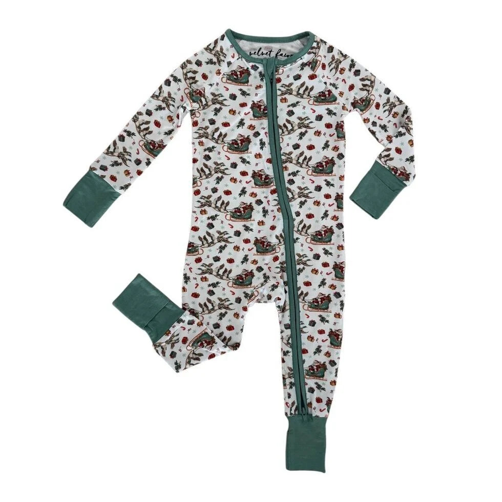 Velvet Fawn Mallards & Mistletoe Playsuit
