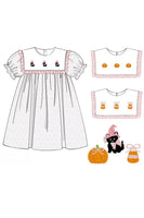 Smocked Flamingo 4 in 1 Interchangeable Fall Swiss Dot Dress