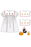 Smocked Flamingo 4 in 1 Interchangeable Fall Swiss Dot Dress
