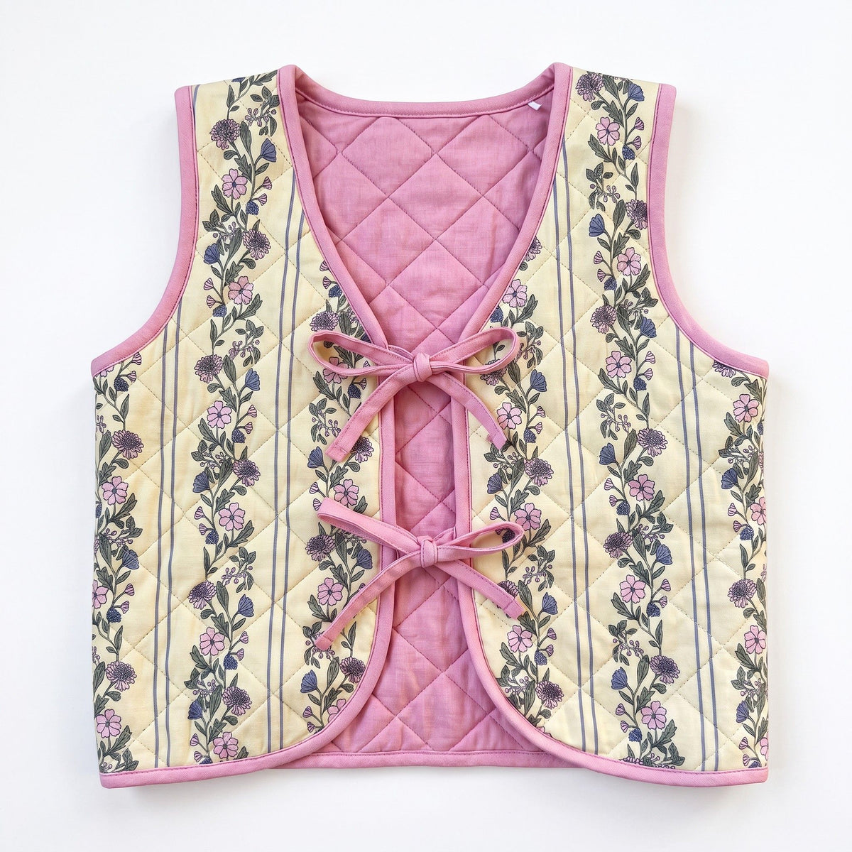 Hollis Baker Yellow Floral Quilted Vest