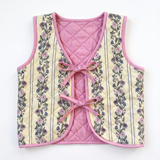 Hollis Baker Yellow Floral Quilted Vest
