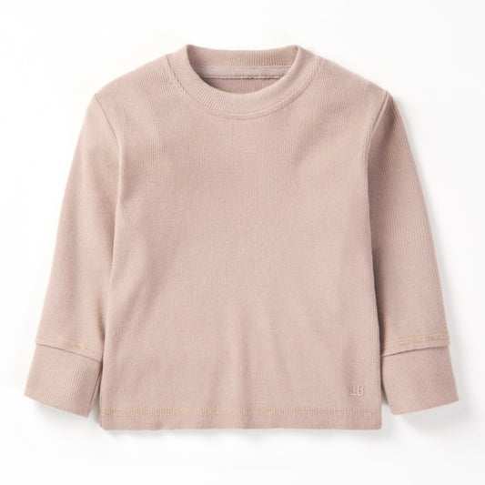 Little Bipsy Mushroom Ribbed Top