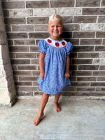 Poppy Kids Blue Apple Dress