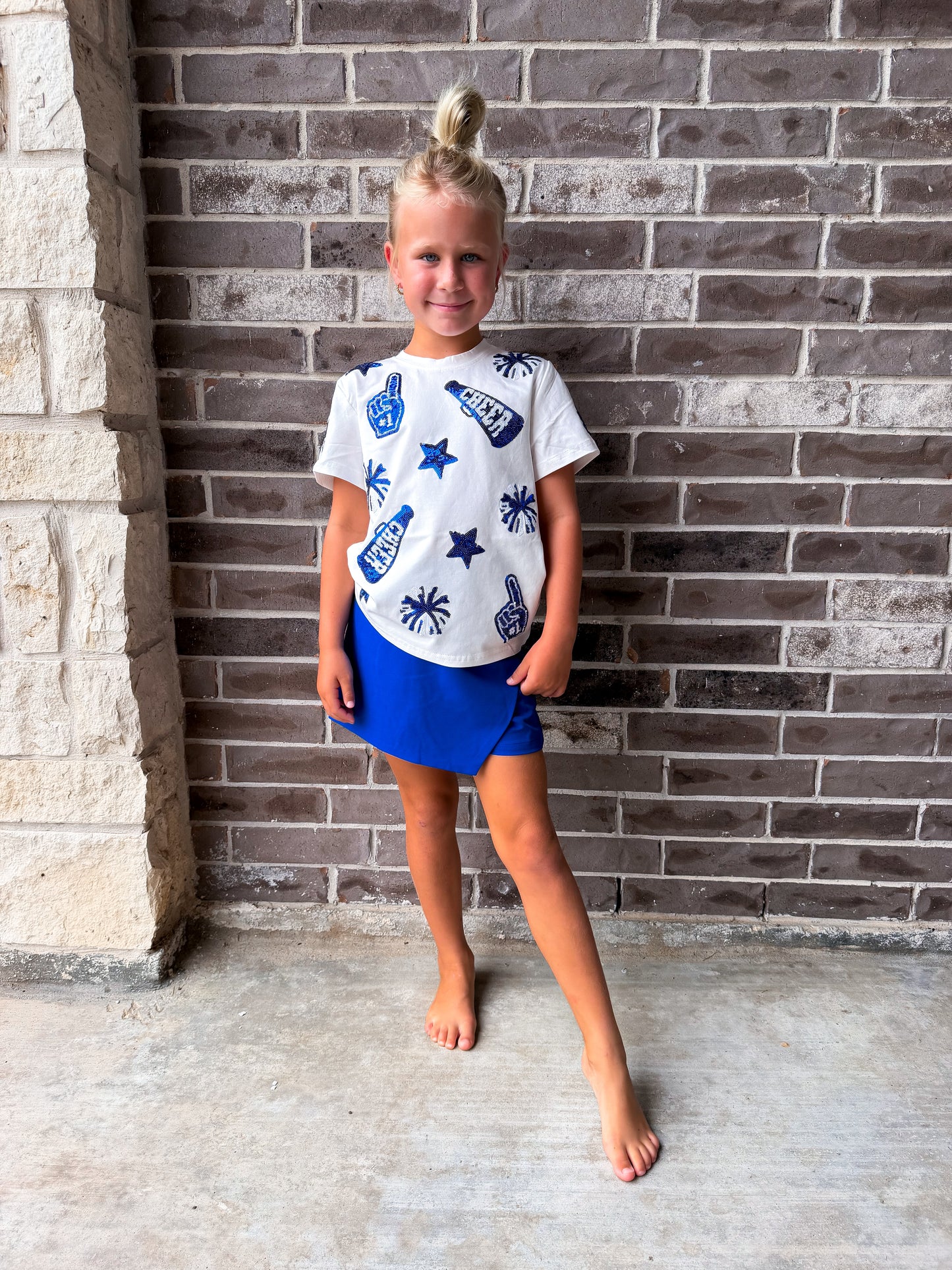 Belle Cher Royal Sequin Cheer Top