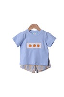 Smocked Flamingo Blue Plaid Short Set