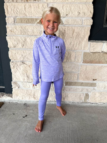 UA Purple 2pc Quarter Zip Legging Set