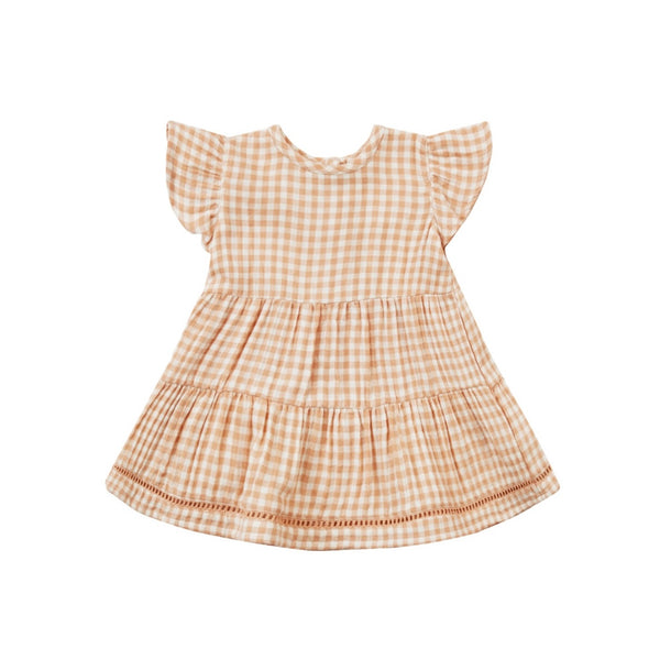 Quincy Mae Melon Gingham Lily Dress