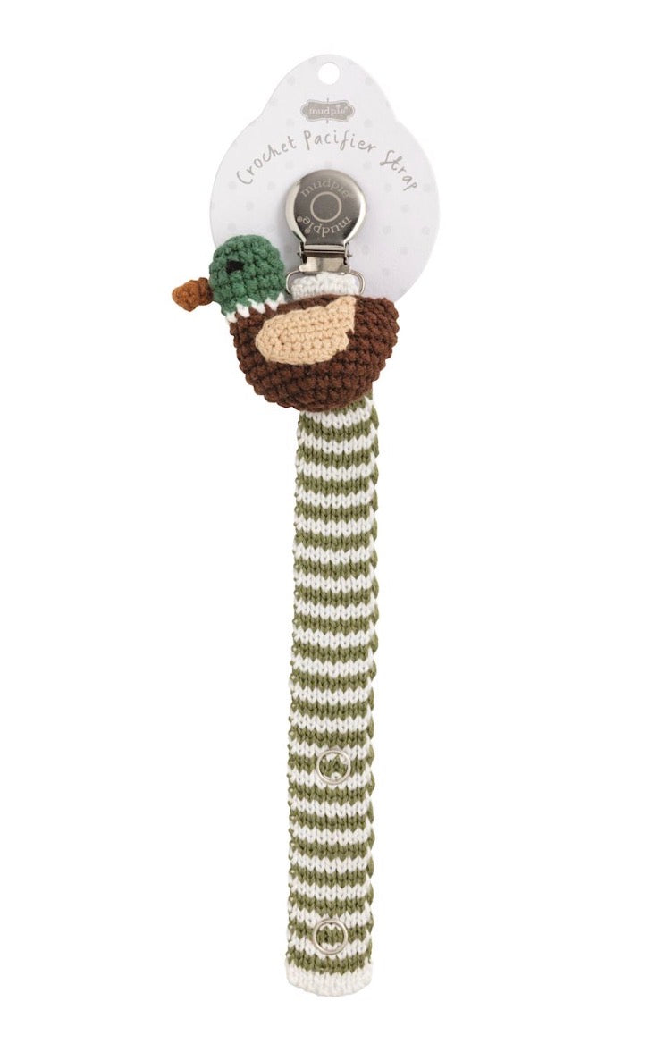 Mud Pie Mallard Crochet Paci Clip