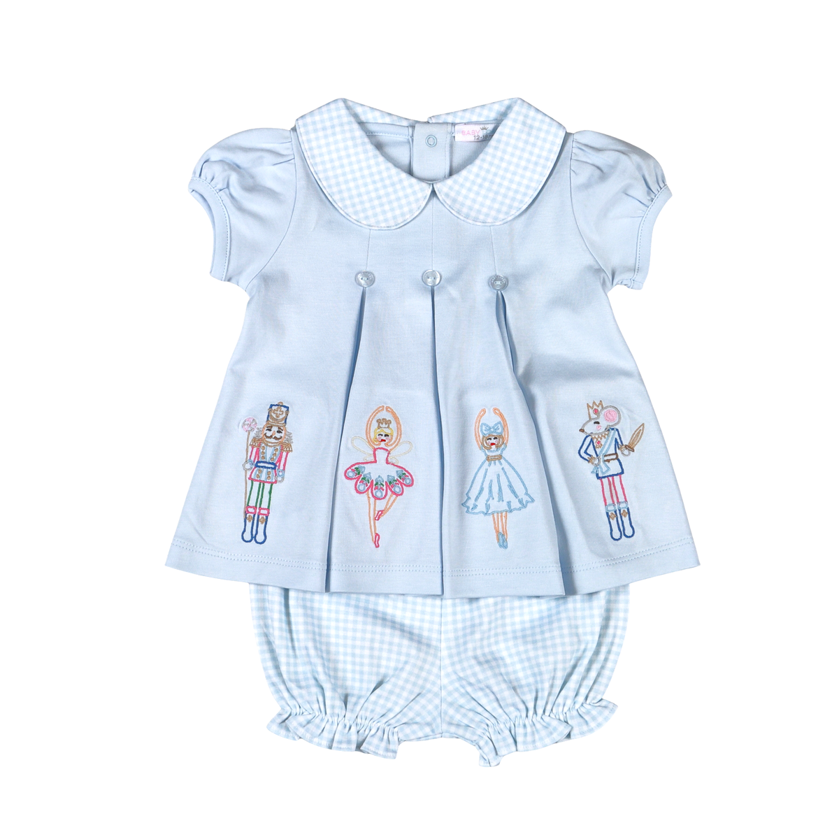 Baby Loren Blue Nutcracker Collared Bloomer Set