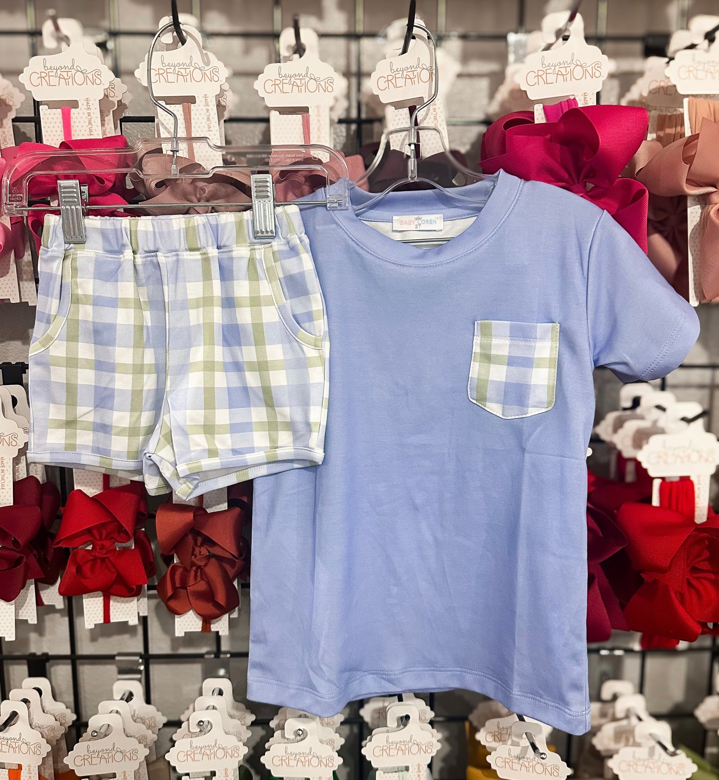 Baby Loren Blue Plaids Short Set