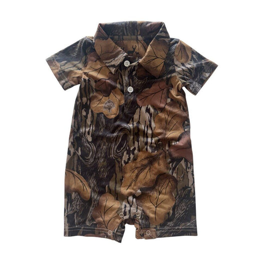 Velvet Fawn Mossy Oak Fall Foliage Romper