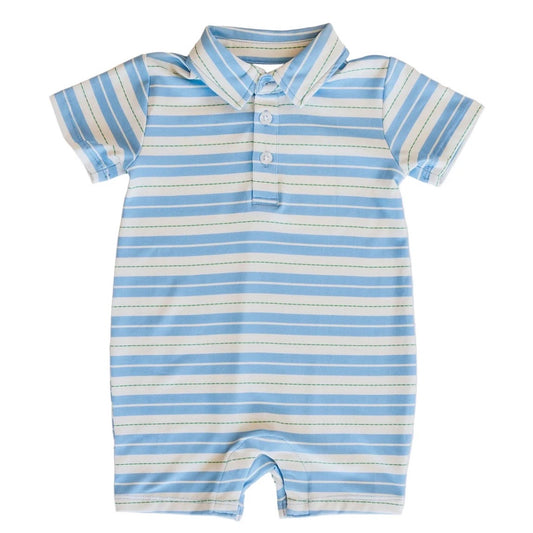 Hollis Baker Blue & Green Stripe Romper