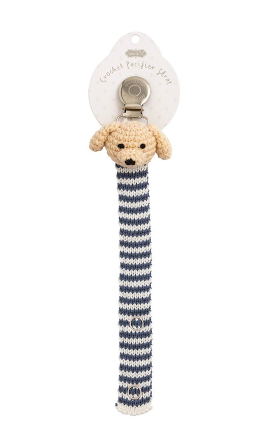 Mud Pie Dog Crochet Paci Clip