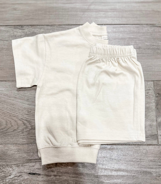 Cream Blank Short Set