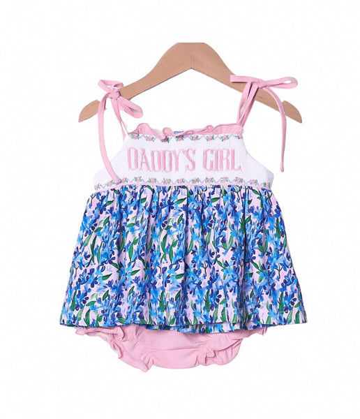 Smocked Flamingo Smocked Daddy’s Girl Floral Bloomer Set