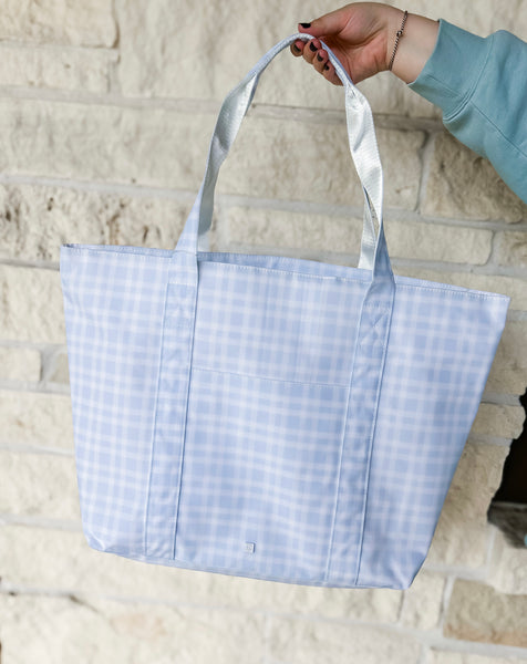 TRVL Design Blue Plaid Jumbo Tote