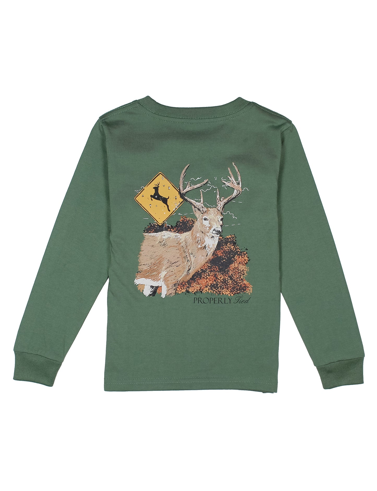 Properly Tied Deer Crossing LS Tee